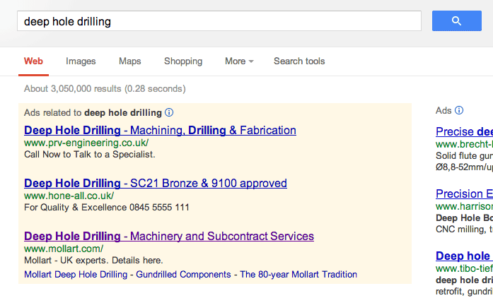 image of a google search result before the generative search results in SERP